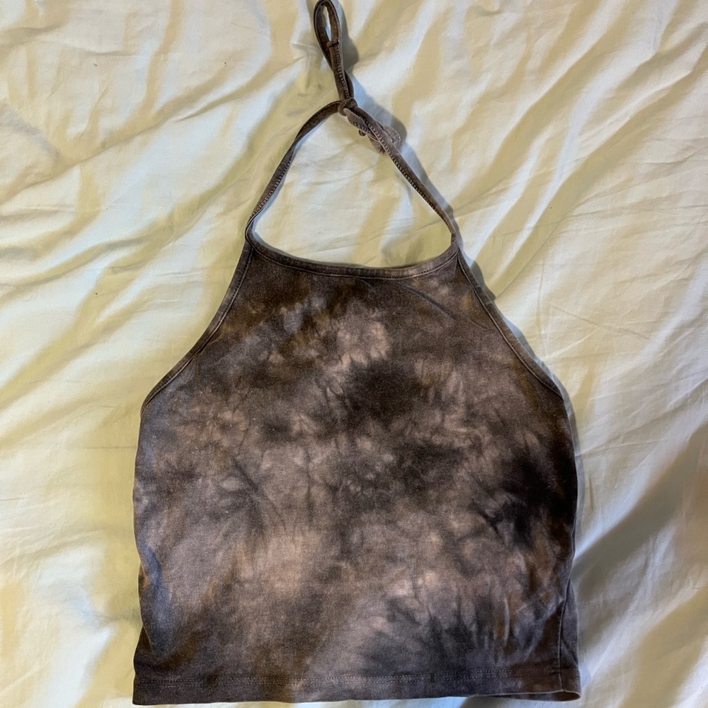 Black tie dye halter top